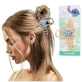 Disney Stitch Haarklammer Metall Claw Clip, Kinder Haarschmuck Gold - Geschenke für Mädchen