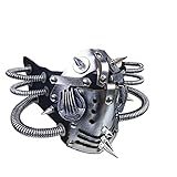 Ubauta Steampunk Ledermaske Cosplay Maske Punk Rivet Maskerade Maske-Silber