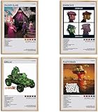 Gorillaz Poster, Musikalbum-Cover, Poster, HD-Drucke, Leinwand, Wandkunst, Raum, ästhetische Bilder, 4er-Set für Wohnzimmer, Schlafzimmer, Musik, Klassenzimmer, Poster, Mädchen, Wanddekoration, Kunst,