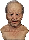 Niceyoeuk Old Man Maske, Old Lady Maske, Halloween Cosplay Masken, Realistische Latex Kopfbedeckung Cosplay Ältere Maske für Erwachsene Kinder Halloween Party Requisiten (A1, Einheitsgröße)