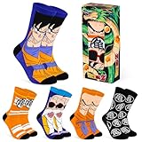 Dragonball Lustige Socken für Männer & Teenager 5er Pack - Gr. 40-46, Bunte Baumwollsocken mit Spaßmotiven