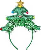 LUYANFX Weihnachts-Stirnband, Weihnachtsbaum Stirnbänder, Weihnachts Haarband, Weihnachts Kopfschmuck Kinder Mädchen für Weihnachten Karneval Kostüme Cosplay Party (Weihnachtsbaum grüner)