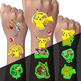 Cartoon Tattoo Kinder,12 Sheets Tattoo Stickers,6 Sheets Luminous Tattoo Stickers+ 6 Sheets Skin-Friendly Children's Tattoos
