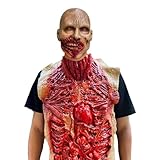 Lyxaof Blutiger Darm gruseliger toter Körper, Halloween-Requisite, Orgel, gefälschte Körperteile mit Zombie-Maske, Spukhaus, Cosplay-Kostüm (Körperorgane + Maske)