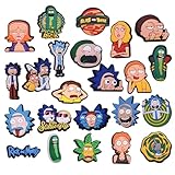 wopin 23 Stück Rick and Morty PVC Schuh Charms-Niedliche PVC Schuhanhänger für Clog Schuhe Dekorationen Armband Armband Party Gefälligkeiten für Schuh und Bands Party Geschenke Dekoration