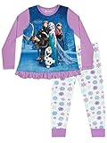 Disney Frozen Schlafanzug | Die Eiskönigin Pyjama Mädchen | Anna ELSA Kristoff Olaf & Sven | Prinzessinnen Schlafanzüge Für Kinder Mehrfarbig 110cm