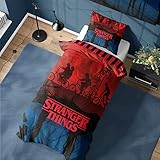Stranger Things Bettwäsche-Set für Einzelbett, Motiv The Upside Down, offizielles Netflix, wendbar, mit Kissenbezug, Polycotton