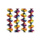 Amscan 4035 - 4 Rotorspiralen Regenbogen Folie 5 x 60 cm, Dekoration