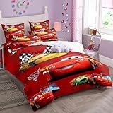 Car Bettwäsche, Car Bettbezug Mit Aufdruck 135x200 cm + Car Kissenbezug 80 X 80 cm, 3PCS Car Bedding Set, 3D-Druck Kinderbett Dreiteiliges Set, Kinderbettwäsche
