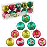 The Grinch Weihnachtskugeln, Set aus 10 lustigen Christbaumkugeln