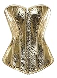 KUOSE Damen Body Shaper Dessous Gothic PVC Kunstleder Corsage Mieder Top Schwarz