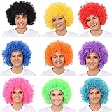 Afro Clown Perücke | Lockenkopf Lockenperücke | Rasta Afroperücke | Accessoire für Karneval und Fasching Halloween (Afro schwarz 140g)