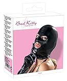 Bad Kitty Kopfmaske - erotische Kopfmaske mit Augen- und Mundöffnung für Frauen, eng anliegende Maske im Wetlook, schwarz