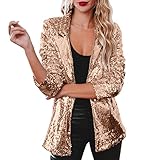 Glitzer Jacke Damen Pailletten Blazer Party Schwarz Oversized Langarm Schimmer Glitzer Mantel Festlich Party Herbst Outerwear Kostüme Blazer für Damen