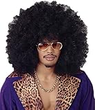 260g XXL AFRO PERÜCKE Lockenkopf WIG Black Afroperücke Lockenperücke Fasching Karneval schwarz