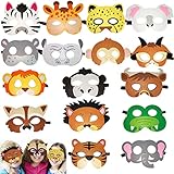Sunshine smile Tiermasken Für Kinder,Kindermasken Tiere,Tiermasken Zum Ausmalen,Tiermasken Für Kinder Filz,Masken Kinder Geburtstag,Maske Tier,Dschungel Party Deko,Maske Filz Tiere (Zoo)