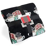 FRIENDS Kuscheldecke Kinder, Bequeme Flauschige Decke Kinder Teenager und Erwachsene, Warmes Fleecedecke Grau Winter, Weihnachts Kuscheldecke Geschenke (Schwarz)
