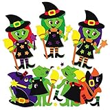 Baker Ross AX219 Halloween Hexen Mix & Match Deko Magnete Bastelset für Kinder - 8 Stück, Saisonale Kreativsets und Bastelbedarf zum Basteln und Dekorieren zur Winterzeit, Mittel