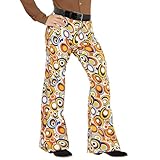 W WIDMANN MILANO Party Fashion - 70er Jahre Herrenhose, Schlaghose, Flower Power, Disco Style, Faschingskostüme