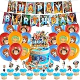Anime Deko Geburtstag 32 Stück,Geburtstag Party Deko,Geburtstag Luftballon,Party Balloon,Luftballons Geburtstag Anime,Cupcake Topper,Geburtstag Banner,für Anime Theme Party Dekoration