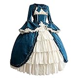 Amxleh Damen Mittelalter Kleid Rokoko Barock Trompetenärmel Schleife Knielang Kostüm Prinzessin Kleider Vintage Gothic Renaissance Viktorianisches Kleidung Mittelalter Elegant Retro Cosplay Kostüm