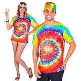 W WIDMANN MILANO Party Fashion - T-Shirt Hippie, Batikshirt, Rastaman, Reggae, Disco, Faschingskostüme