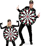 KarnevalsTeufel Kostüm Dartscheibe für Erwachsene | Einheitsgröße, Ø ca. 70cm | Bullseye, Dartboard, Pfeil, Karneval, Junggesellenabschied, Mottoparty