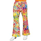 W WIDMANN MILANO Party Fashion - 60er Jahre Hose für Herren, Hippie, Reggae, Flower Power, Disco Fever, Schlagermove