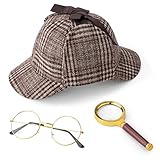 Hifot 3 STK Detektiv Kostüm Zubehör Set Sherlock Holmes Kostüm 20er Jahre Detektiv Kostüm Kinder Jungen Detektiv Kostüm Damen Detektiv Kostüm Herren Detektiv Rollenspiel Kostümzubehör Einheitsgröße