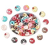 GOMAKERER 42 Stück 14 Farben Donut Charms, Donut Schleim Charms Harz Donuts Nagel Charms Dessert Charms Für Schmuck Machen Handwerk Scrapbooking Telefon Fall Dekor