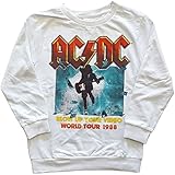 AC/DC Kids Blow Up Your Video Band Logo Sweatshirt, White, X-Large, White, weiß