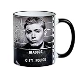 Elbenwald Supernatural Tasse Sam & Dean Winchester in Jail Rundumdruck 320ml Keramik schwarz