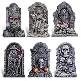 BEAUTLOHAS. 6pcs Halloween Dekoration Grabstein, Rip Inschrift, Halloween Yard Signs Decor Simulation Halloween Grabstein mit Pfahl für Haunted House Garden, Yard, Halloween Yard Decorations