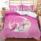 Fgolphd Sailor Moon bettwäsche Kinderbettwäsche 3D-Digitaldruck -Mikrofaser,Bettbezug Mit Kissenbezug Allgemein für Erwachsene und Kinder (135 * 200cm,9)