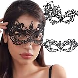 2 Stück Masken Kostüm,Venezianische Maske Damen,Mask Maskenball Sexy,Spitze Augenmaske,Maskerade aus für Gesicht,Masquerade Schmuckse set,eye Frauen Frauenmaske Geister,Halloween-Spitzenmaske