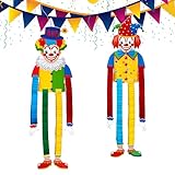 Clown Deko Karneval, 2 Stück Clown Banner Karneval Deko, Clown Deko Hängend Tür Wand, Clown Faschingsdeko, Zirkus Clown Dekoration für Karneval, Zirkus Deko und Geburststagsparty