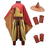 Lito Angels Raya und der Letzte Drache Kostüm Kleid Verkleidung für Kinder Mädchen Größe 6-8 Jahre 122 128, Set C (Overall mit Hut und Umhang)