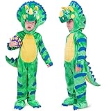 Spooktacular Creations Triceratops Kostüm Kinder, Dinosaurier Kostüme für Jungen Weihnachten Halloween Cosplay (3-4 Jahre Toddler, Green)