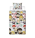 Harry Potter Bettbezug, Motiv: Szene, wendbar, 2-seitig, Bettdeckenbezug, offizieller Merchandise-Kissenbezug (Einzelbett)