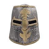LOOYAR Kinderspielzeug Mittelalter Mittelalter Kreuzfahrer Ritter Soldat Krieger Kostüm Helm mit klappbarer Gesichtsmaske für Jungen Battle Play Halloween Cosplay LARP