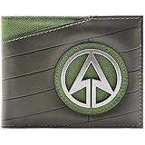 DC Green Arrow Oliver Queen Bogenschützenanzug Metallabzeichen Geldbörse/Geldbeutel Bi-Fold ID & Kartenhalter, Grün