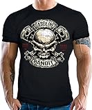Gasoline Bandit Biker Racer T-Shirt - Piston Skull XL