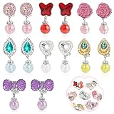 Grevosea 7 Paare Clip Ohrringe Mädchen,kinder Ohrringe,klipp Ohrringe,ohrklipser Mädchen Ohne Ohrlöcher,kinder Ohrringe Klips Prinzessin Schmuck Zubehör Mädchen Spiel Ohrringe Mit Klaren Boxen