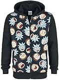 Rick and Morty Faces Kapuzenjacke schwarz XL