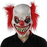 PARTYGEARS Clown-Maske, realistische Halloween-Party, Latex, gruselige Maske für Kinder, Erwachsene, Cosplay, Kostüm, gruselige Joker-Maske, Requisiten