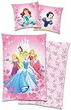 Disney Princess Prinzessin Arielle Cinderella Rapunzel Belle Aurora Bettwäsche 80x80 + 135x200cm 100% Baumwolle