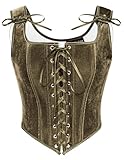 SCARLET DARKNESS Steampunk Wikinger Korsett Bauchweg Halloween Karneval Fasching Samt Bustier Kaffee 42