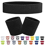 FACATH Gestreiftes Schweißband-Set Sport-Stirnband-Armband-Set Frottee-Armband Sportübungs-Basketball-Armband-Stirnbänder