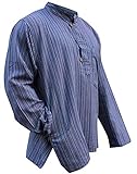 SHOPOHOLIC FASHION Mehrfarbig Mix Dharke Streifen Leicht Bequem Traditionell Opa Hemd Hippie S M L XL XXL XXXL - Lila Mischung, L