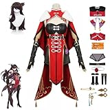 Genshin Impact Traveler Beidou Cosplay Kostüm Kostüm Halloween Party Uniform Kleid Komplettset Damen Mädchen Halloween Party Dress Up Kostüm mit Perücke für Frauen